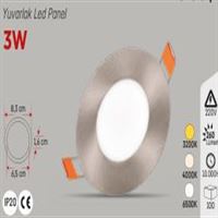 YCL EKO 3W.S.A.YUVARLAK PANEL SATEN KASA BEYAZ 1